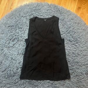 Theory Black Silk V-Neck Top Size S